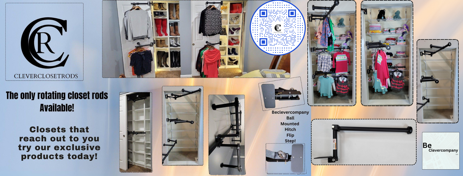 Quick Order Collection featuring Be Clever Company's closet rods, truck steps, and space-saving solutions for fast installation and organization.